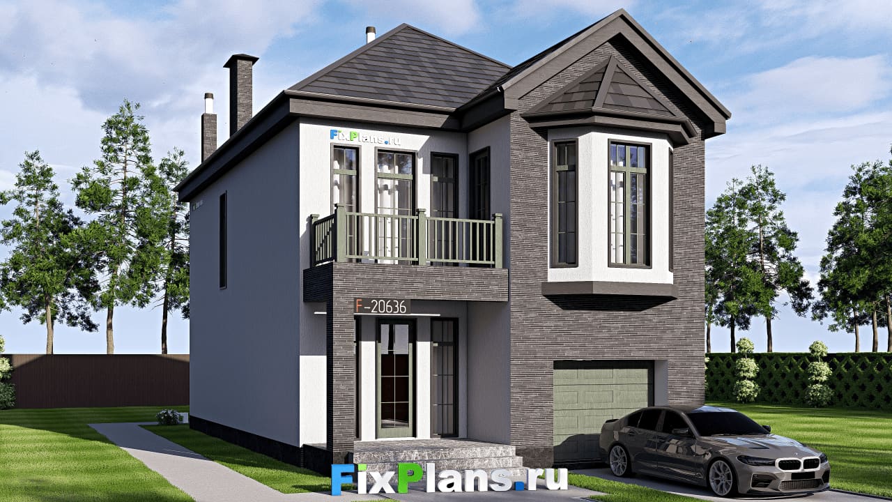 Двухэтажный дом F-20636 — фасад