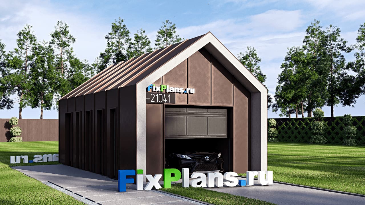 Одноэтажный дом F-21041 — фасад