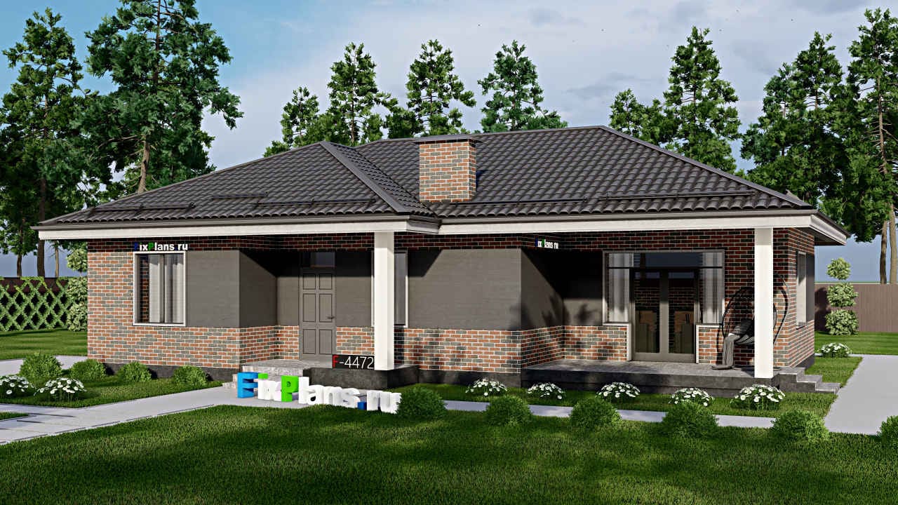 Одноэтажный дом F-4472 — фасад